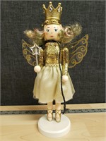 Painted Wood Golden Fairy Nutcracker Figure
