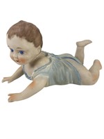 Vintage German Porcelain Piano Crawling Baby Boy
