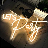 Large Let's Party Neon Sign  Dimmable  Warm-2
