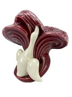 Vintage Pottery Swan Red Unmarked Planter
