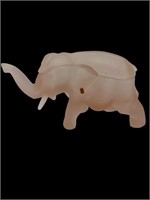 Vintage Frosted Indiana Glass Elephant Trinket Box