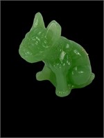 French Bulldog jadeite green Figurine Paperweight