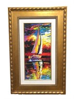 Daniel Wall signed art Giclee on canvas sailboat