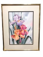 Joan Rothel original signed watercolor irises