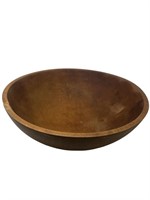 Massive vintage wooden round dough fruit bowl