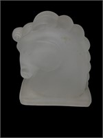 Federal foster glass hollow horse head figure