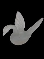 Frosted glass hollow swan wings up figure