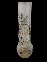 Emile Galle’ enamel painted panel glass vase