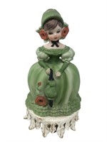 Vintage Victorian lady ceramic electric lamp