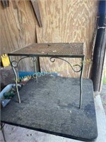 small metal patio table