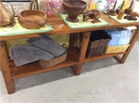 Wooden two level sofa table