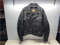 Worn Harley Davidson leather riding jacket SIZE