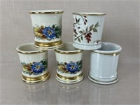 Assortment of Floral Porcelain Shaving Mugs