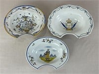 Antique French and Dutch Faience Barber Bowls
