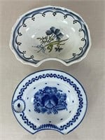 Antique Faience and Delft Barber Bowls