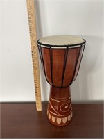 Carved wood drum