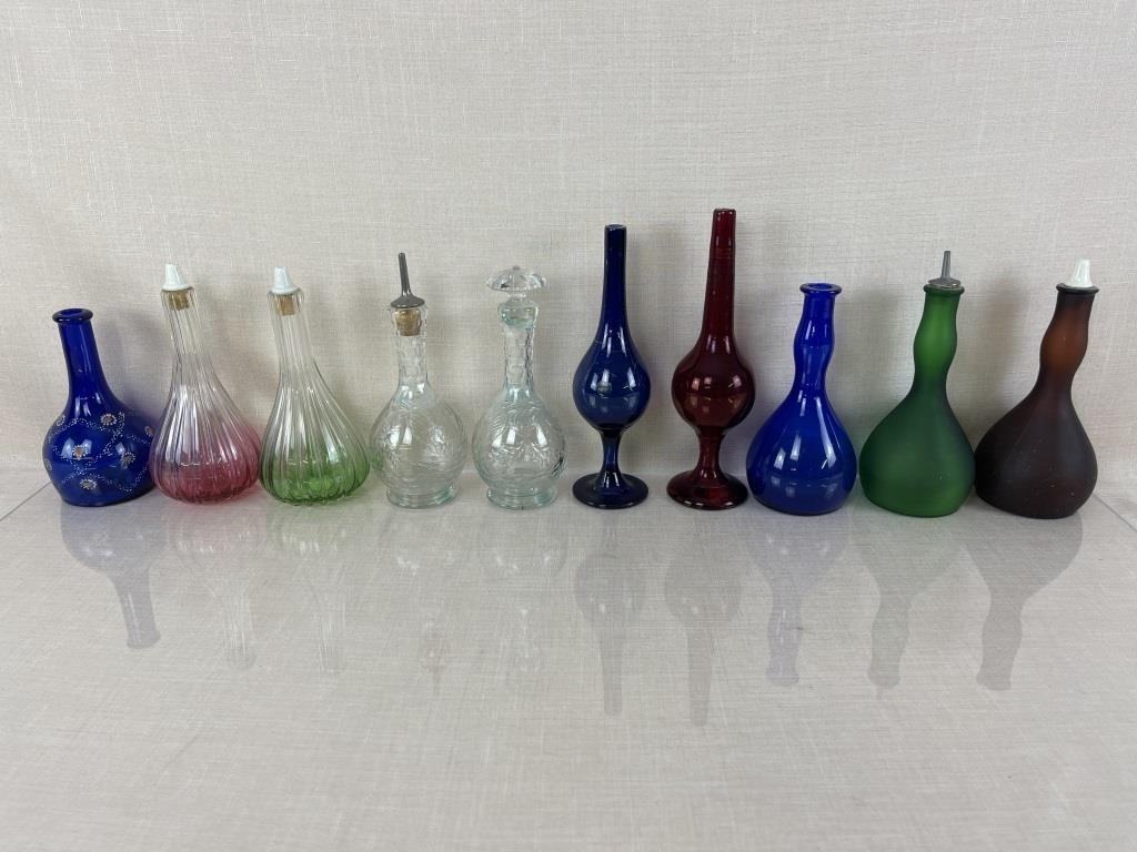 Collection of Antique Barber Bottles