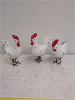 Group of decorative roosters