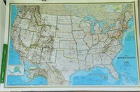 Large United States National Geographic map