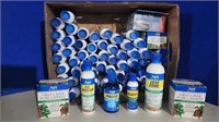 Full box of misc aquarium chemicals