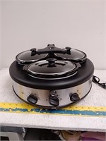 GE 3 crock round slow cooker