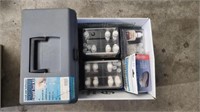 Box of misc aquarium test kits