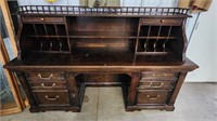 Two piece solid wood desk