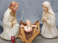 3 piece Glow Mold Nativity Scene.  Jesus,  Mary