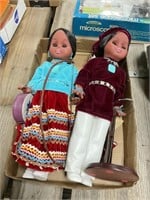 Two 16 Inch Native American Dolls