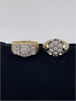 Men's Diamond Cluster 14K Gold Rings