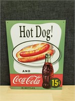 Modern Vintage Style Coca-Cola and Hot Dog Sign