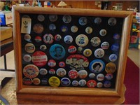 Showcase Full of Political Buttons