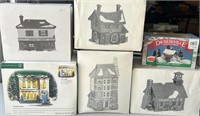 D - LOT OF 6 CHRISTMAS VILLAGE HOUSES (G33)