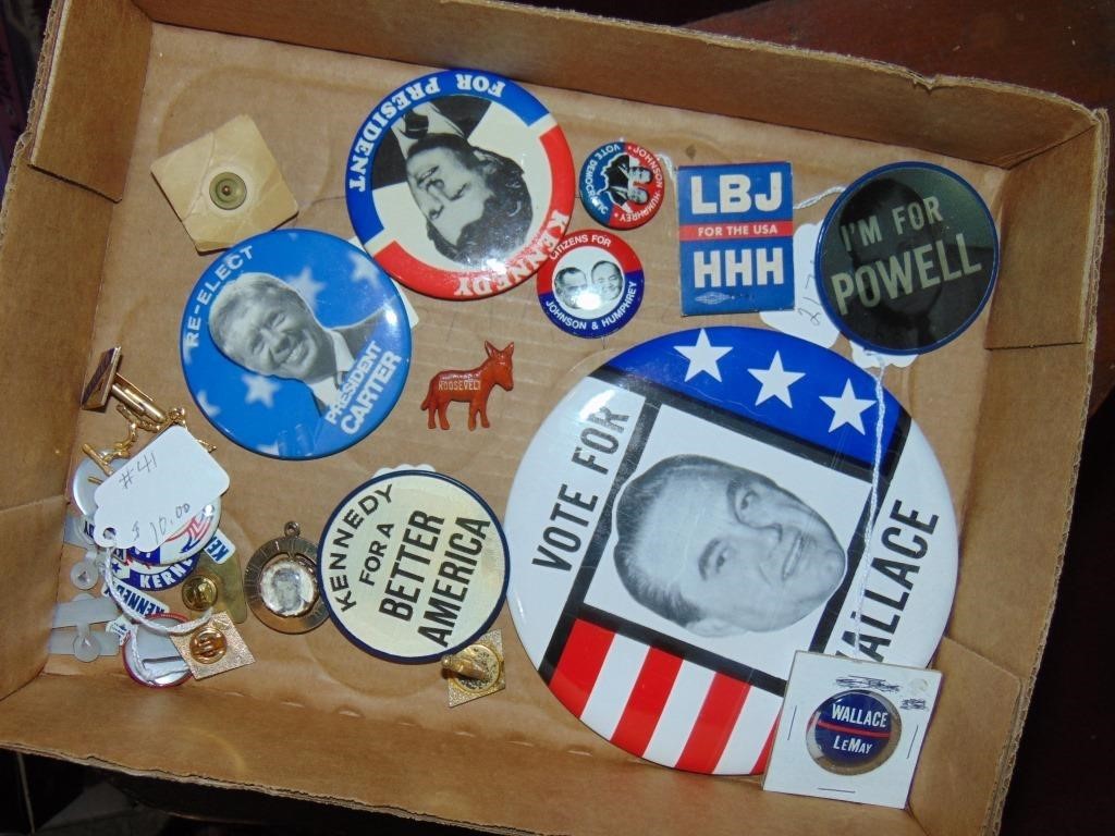 Flat full of Political Buttons