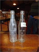 (2) Rock Hill Paris IL Soda Bottles
