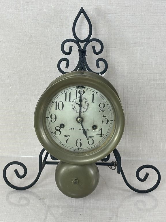 Brass Seth Thomas Ship's Clock with Iron Stand