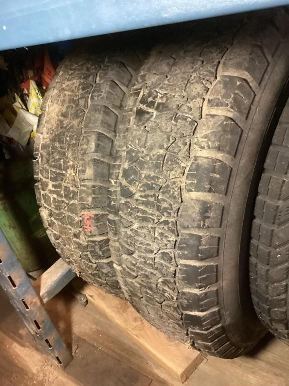 Two PA100 Truck Tires & 8-Bolt Rims