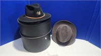 Two wool hats with case