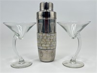 Unique Martini Glasses & Nicole Miller Shaker