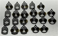 LOT OF 22 WW2 SERGEANT STRIPES BLACK INSIGNIA