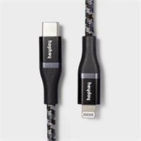 4' Lightning to USB-C Braided Cable - Heyday™ Blac