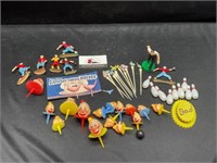 Vintage plastic clown cake toppers