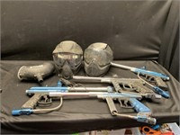 Paintball Guns and Helmets