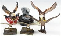 Pair of miniature brass figural spread Eagle