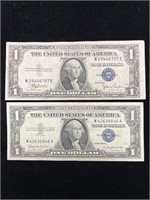 1935 C & 1957 B $1 Silver Certificates