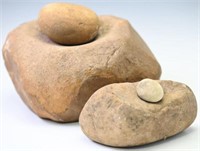 (2) Indian Mortar and Pestle stones Large =