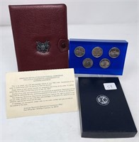 1983 Olympic Proof Set; 5 Quarters in Lucite