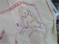 Antique Cross Stitch Baby Blanket Topper