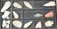 (17) Native American arrow heads and spear