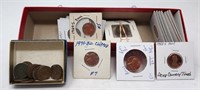 2x2 Box w/12 Lincoln Cents; 4 Buffalo Nickels; 25